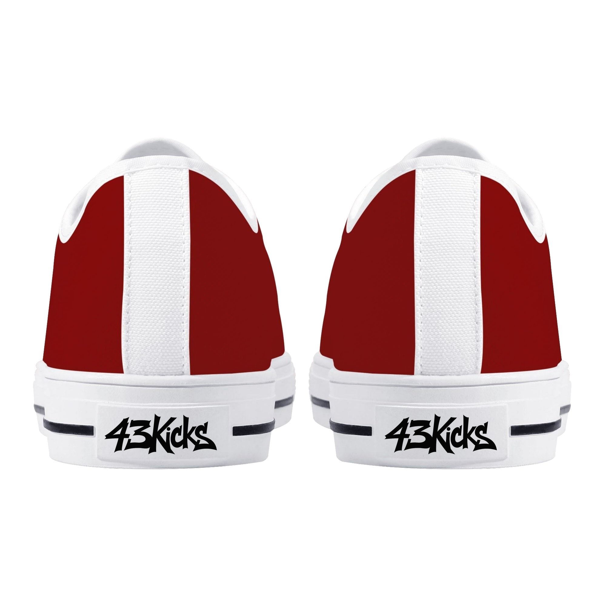 Red All Over Canvas Lowtops (white pair rear)