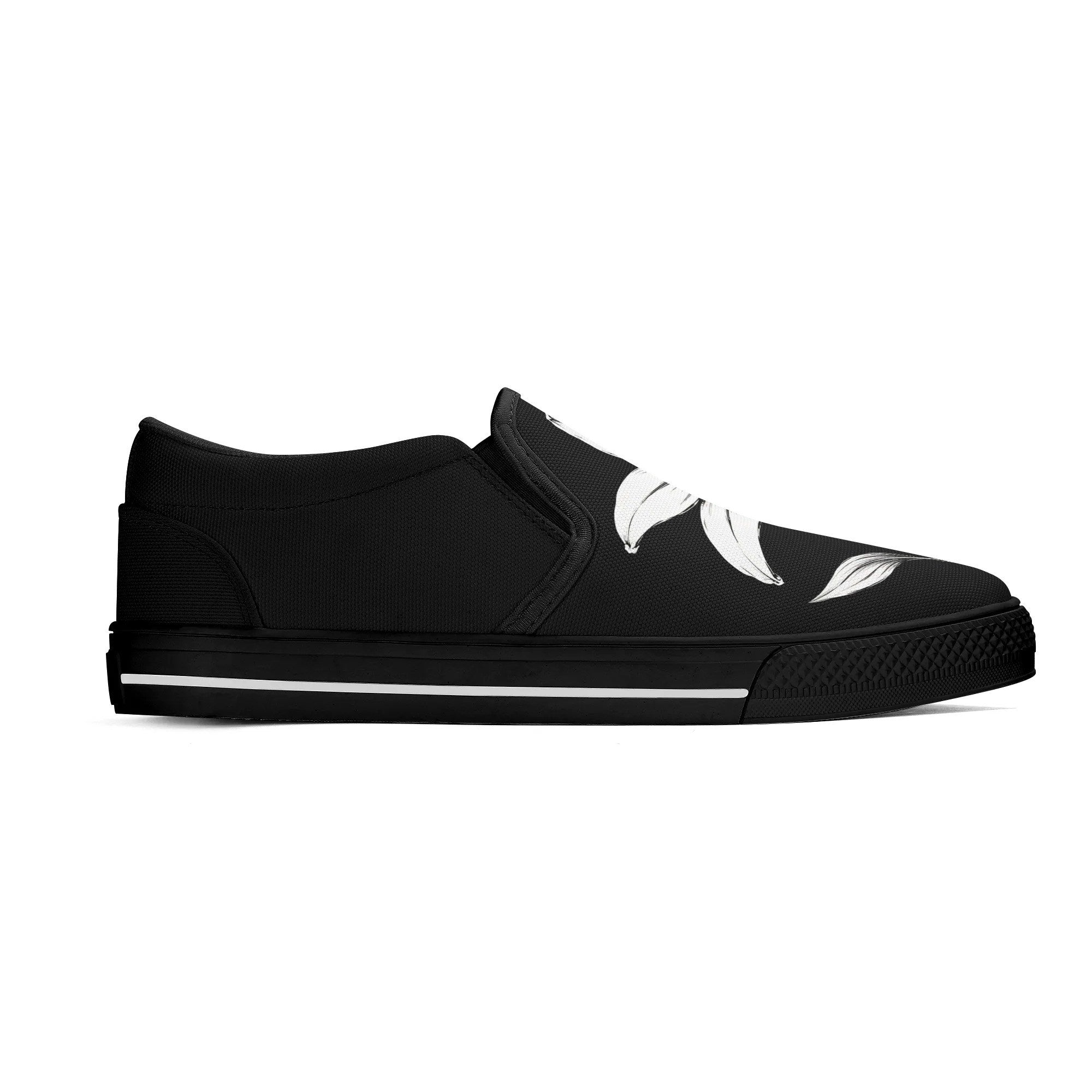 Serene Lily Canvas Slipons (black right outside)