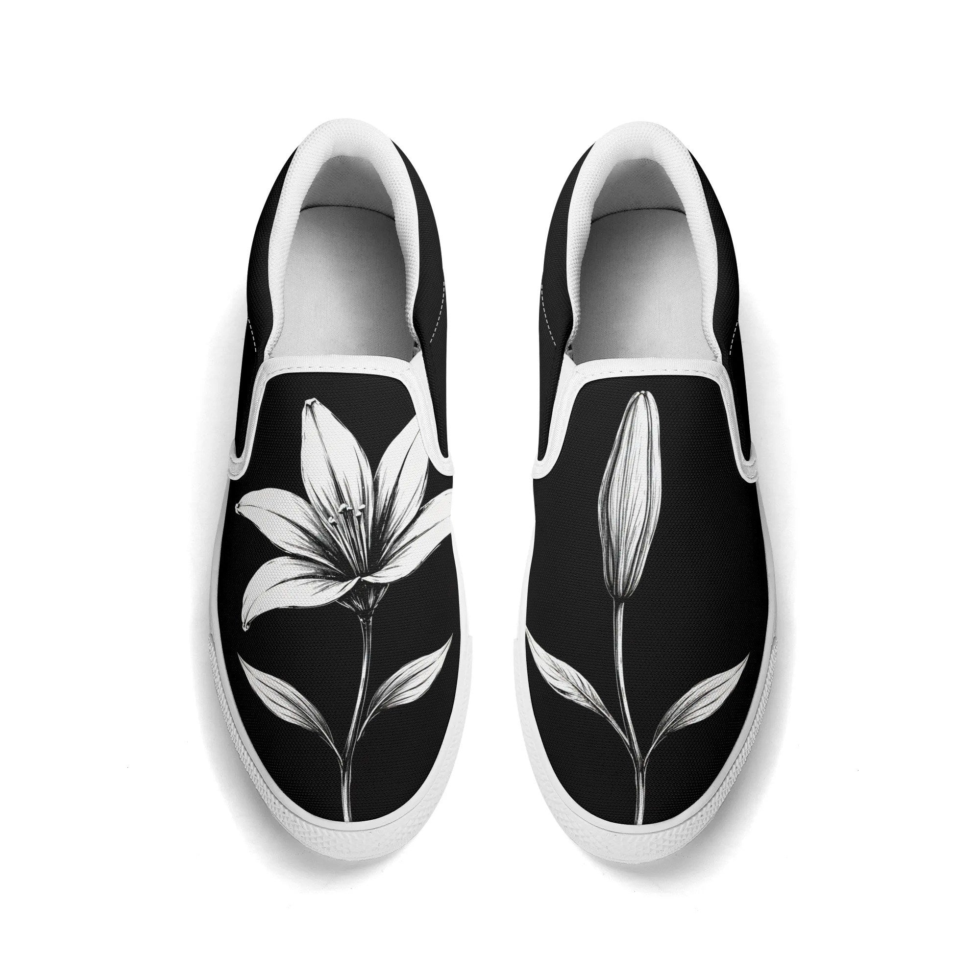 Serene Lily Canvas Slipons (white pair top)