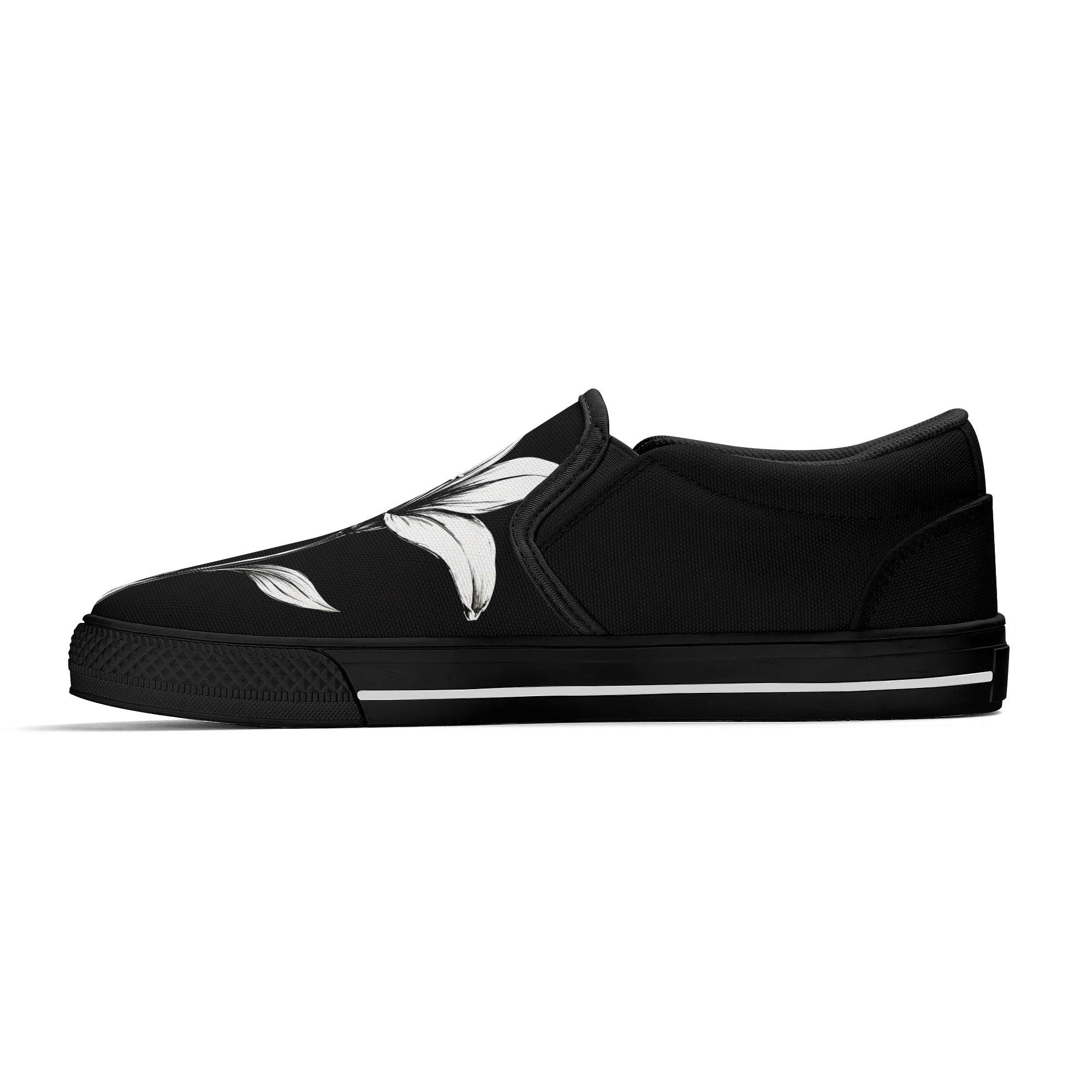 Serene Lily Canvas Slipons (black right inside)