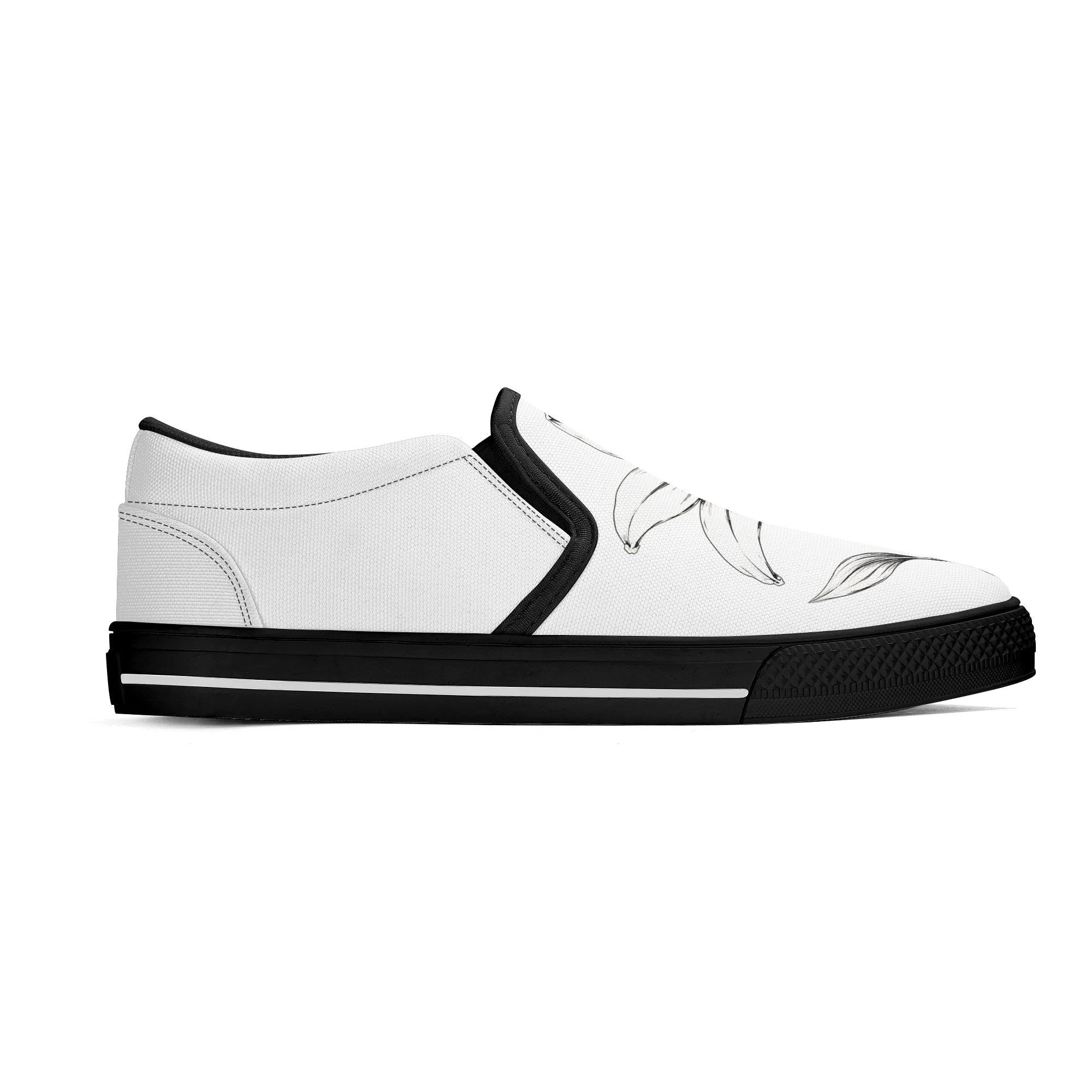 Serene Lily Canvas Slipons (black right outside)