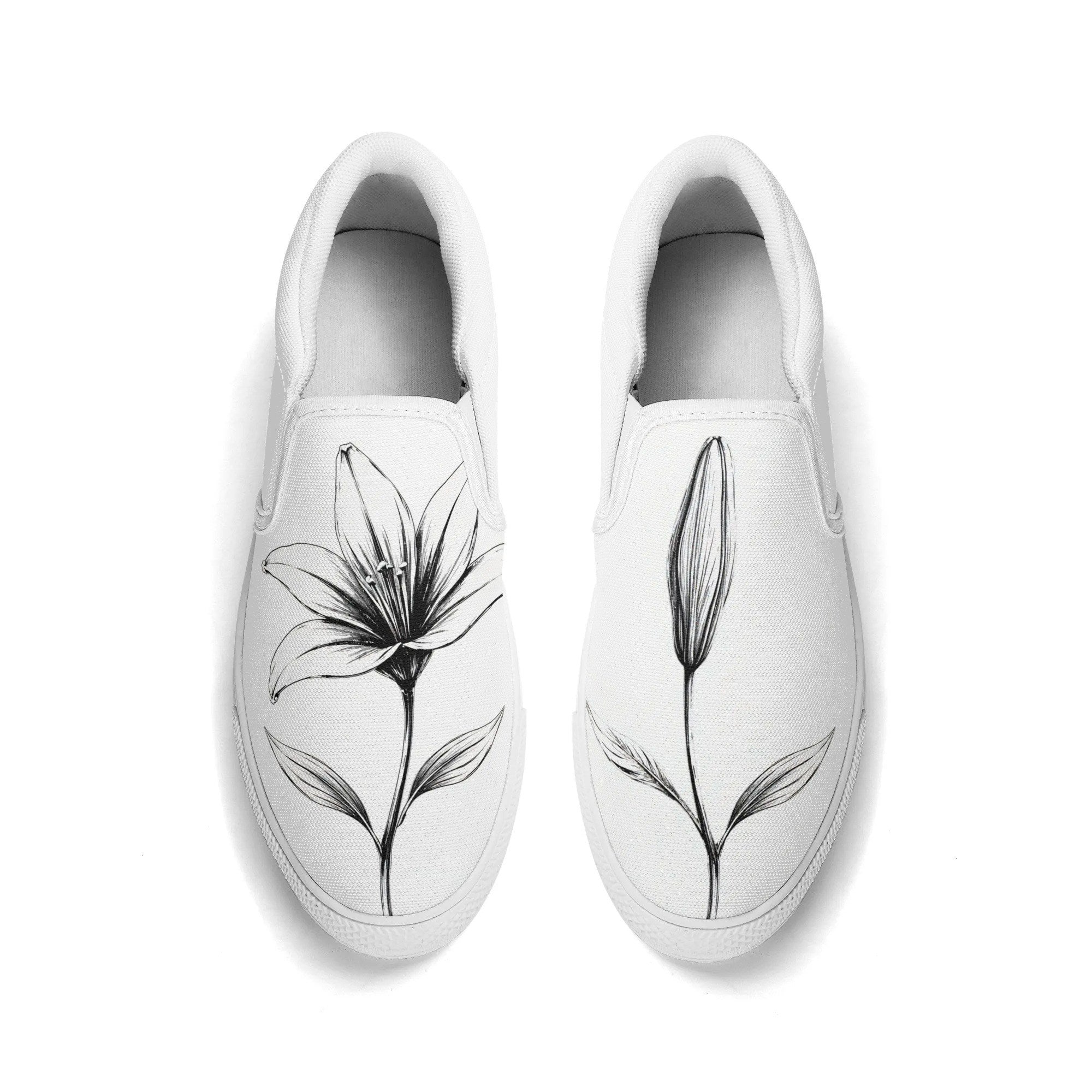 Serene Lily Canvas Slipons (white pair top)