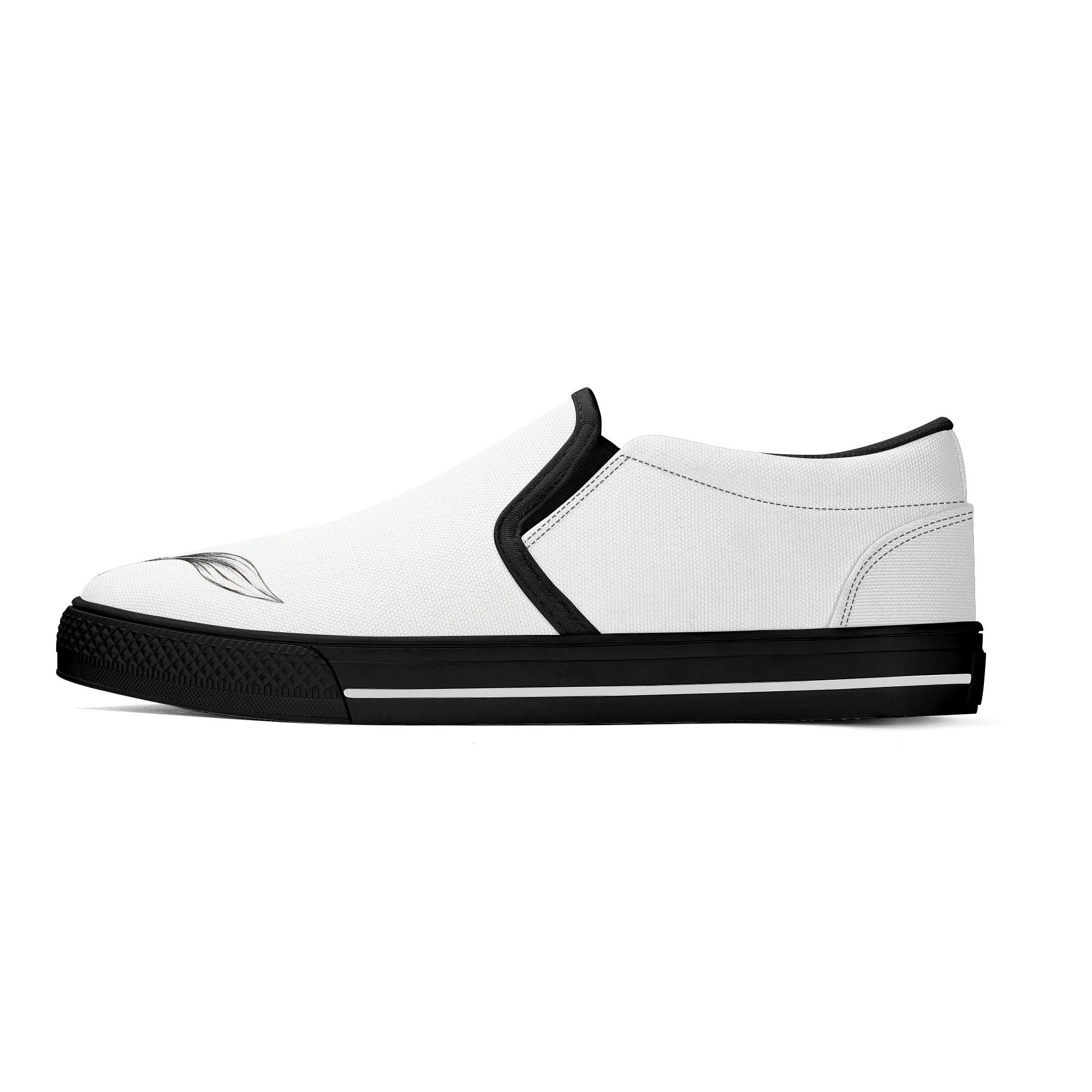 Serene Lily Canvas Slipons (black left outside)