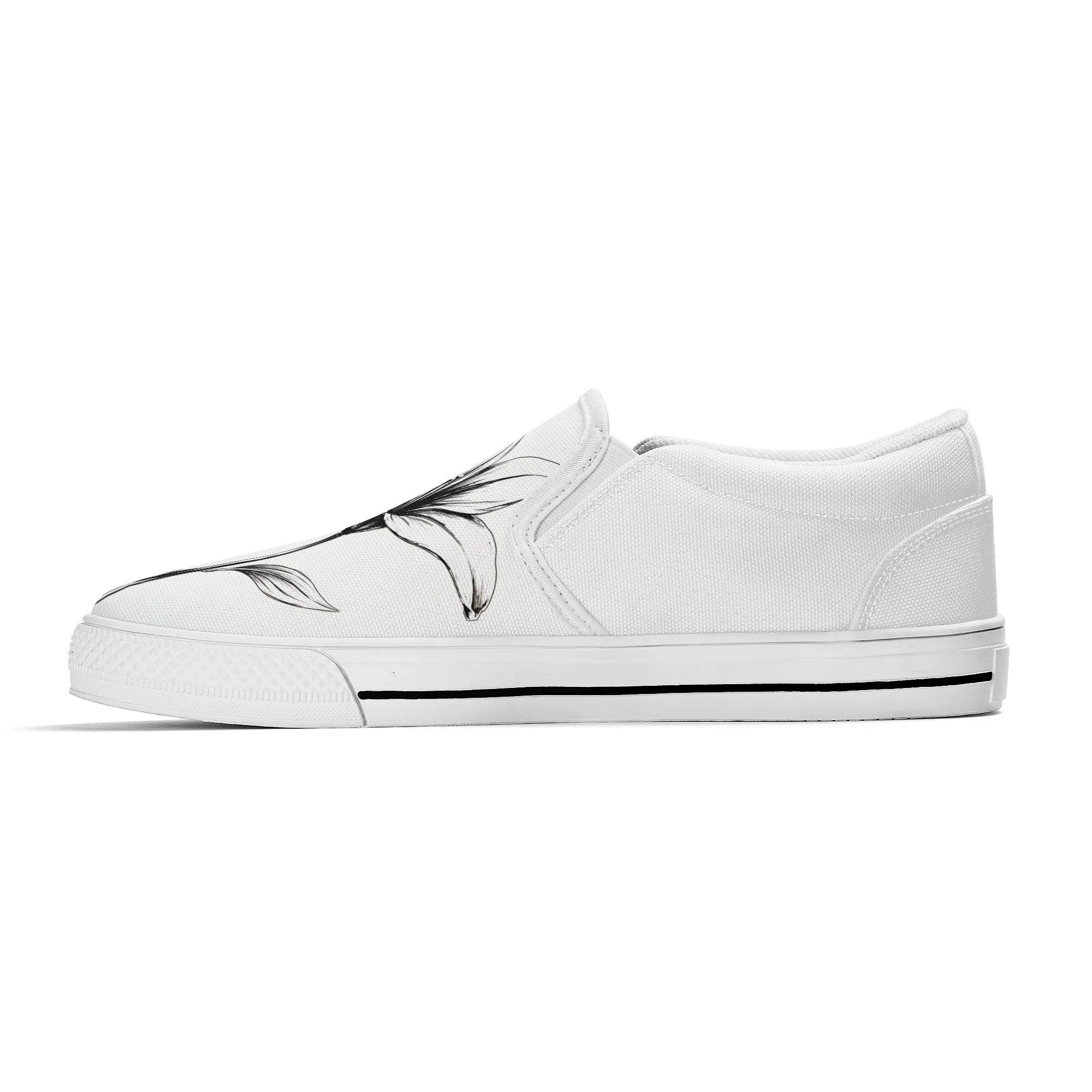 Serene Lily Canvas Slipons (white right inside)