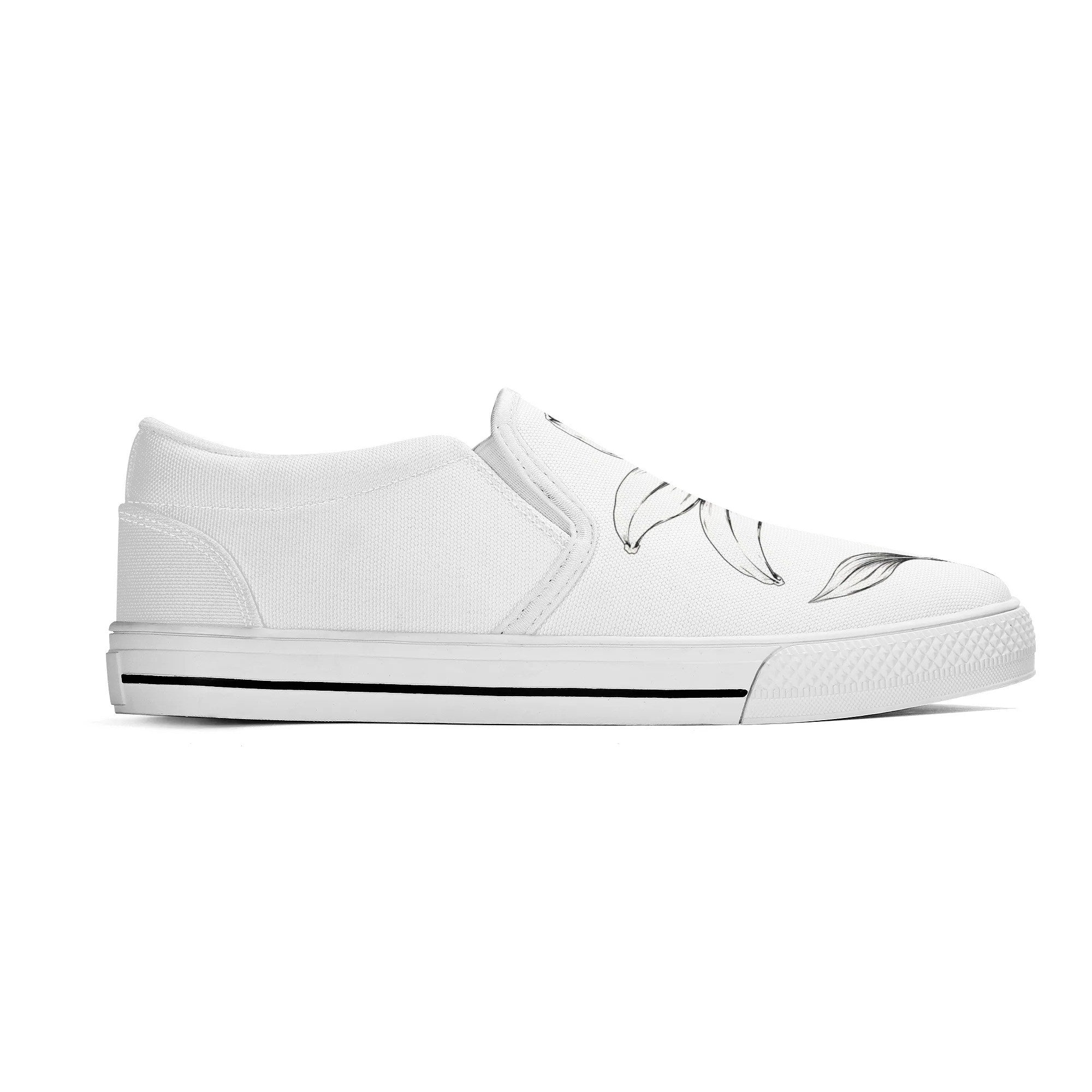 Serene Lily Canvas Slipons (white right outside)