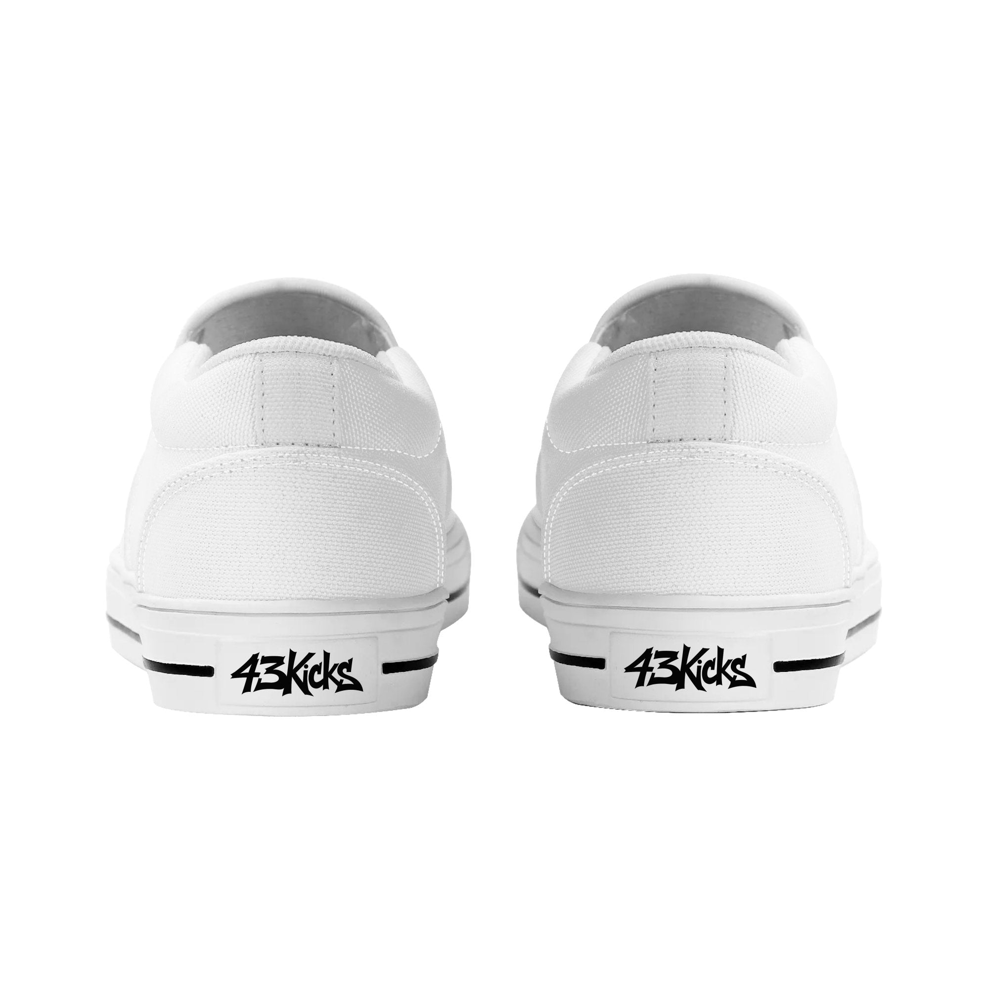 Serene Lily Canvas Slipons (white pair rear)