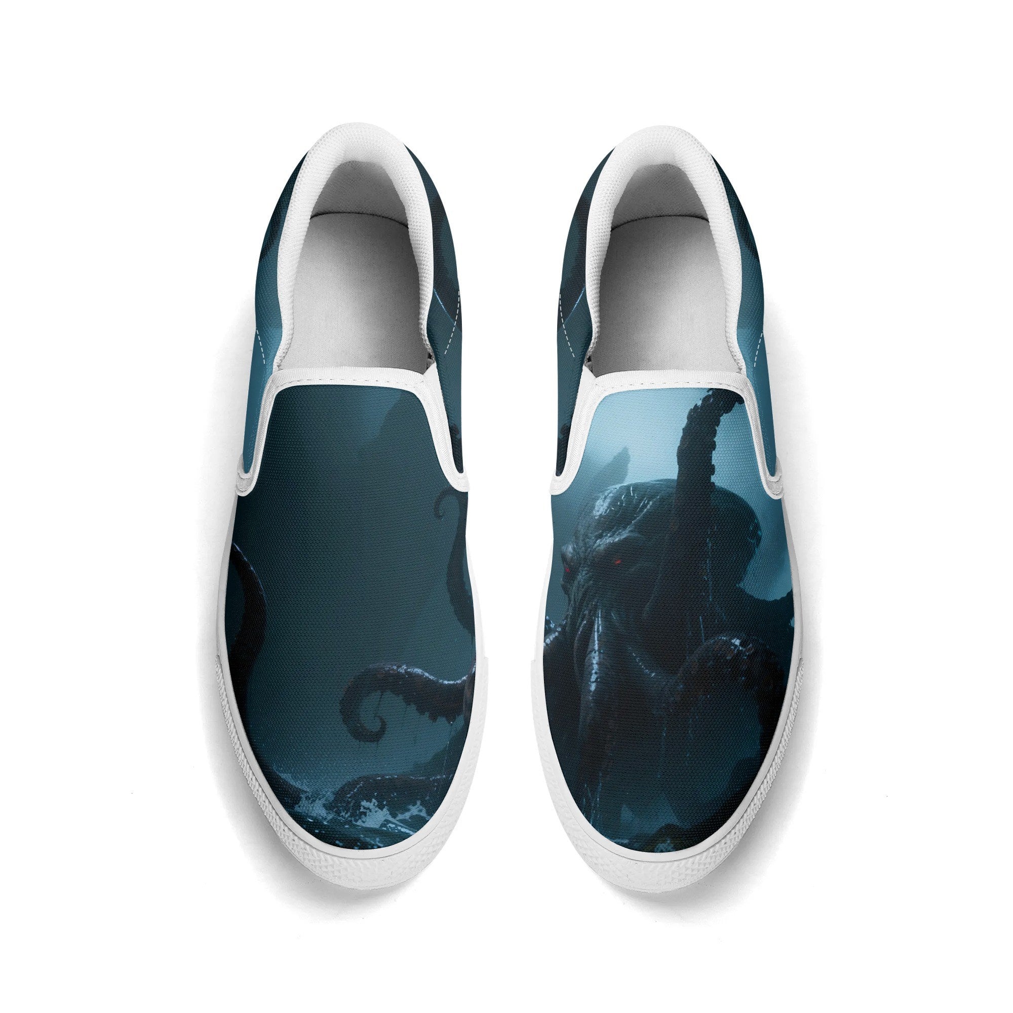 Cthulhu Canvas Slipons (white pair top)