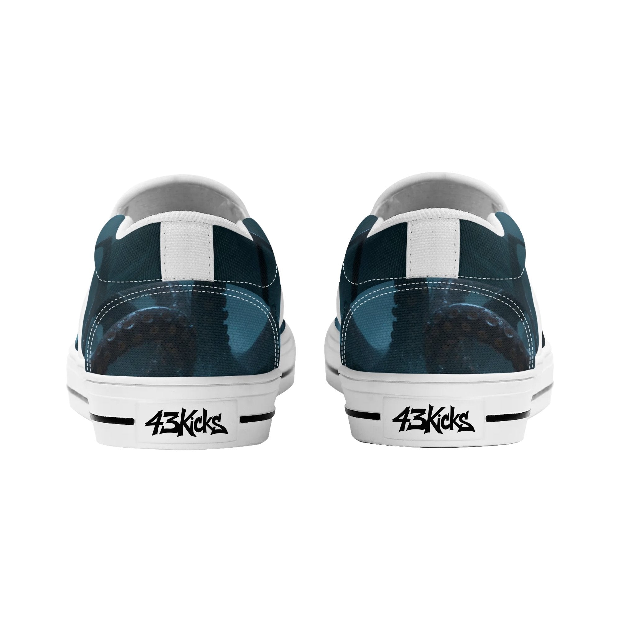 Cthulhu Canvas Slipons (white pair rear)