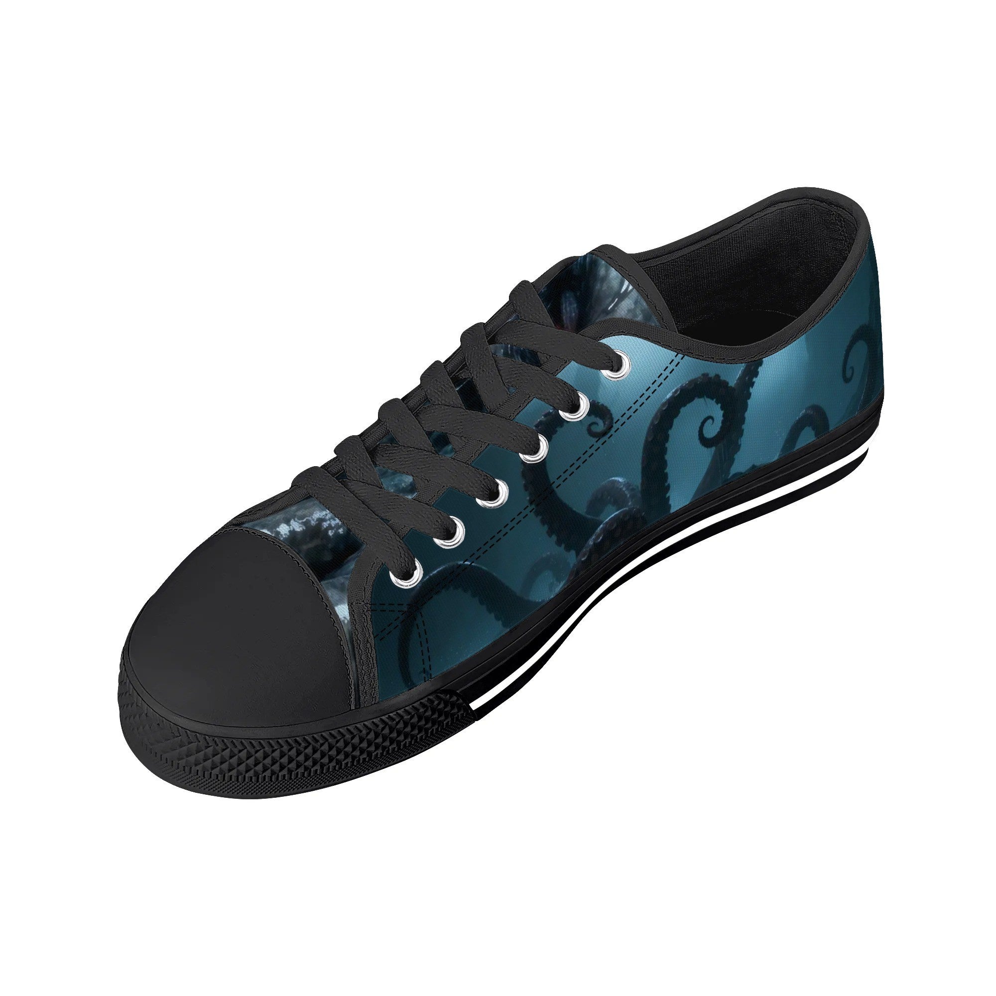Cthulhu Canvas Lowtops (black right above angled)