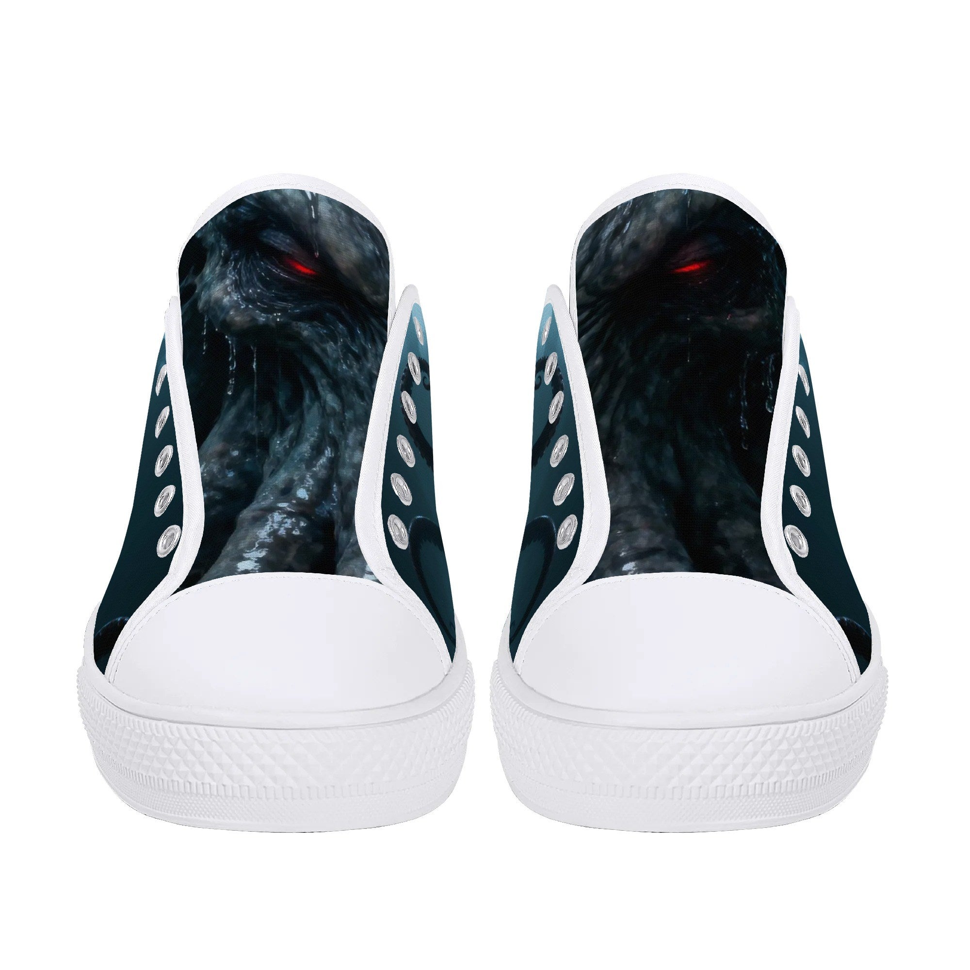 Cthulhu Canvas Lowtops (white pair front)