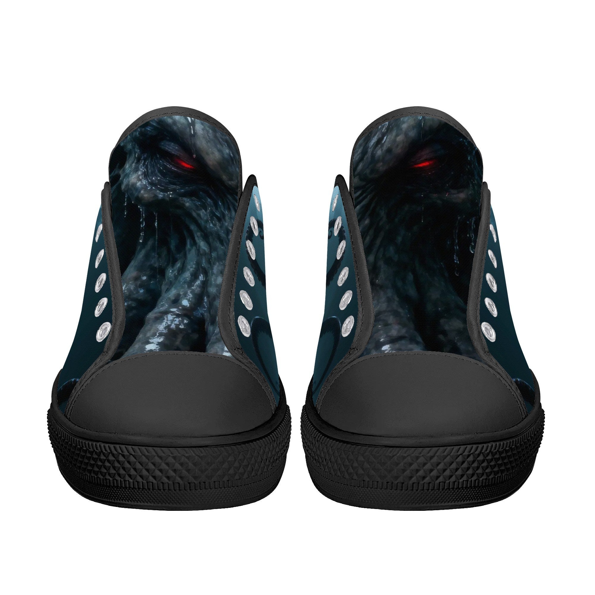 Cthulhu Canvas Lowtops (black pair front)