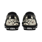 Mokushin's Stillness Canvas Slipons (black pair rear)