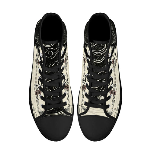Mokushin's Stillness Canvas Hightops (black pair top)