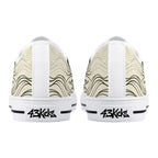 Mokushin's Stillness Canvas Lowtops (white pair rear)