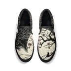 Mokushin's Stillness Canvas Slipons (black pair top)