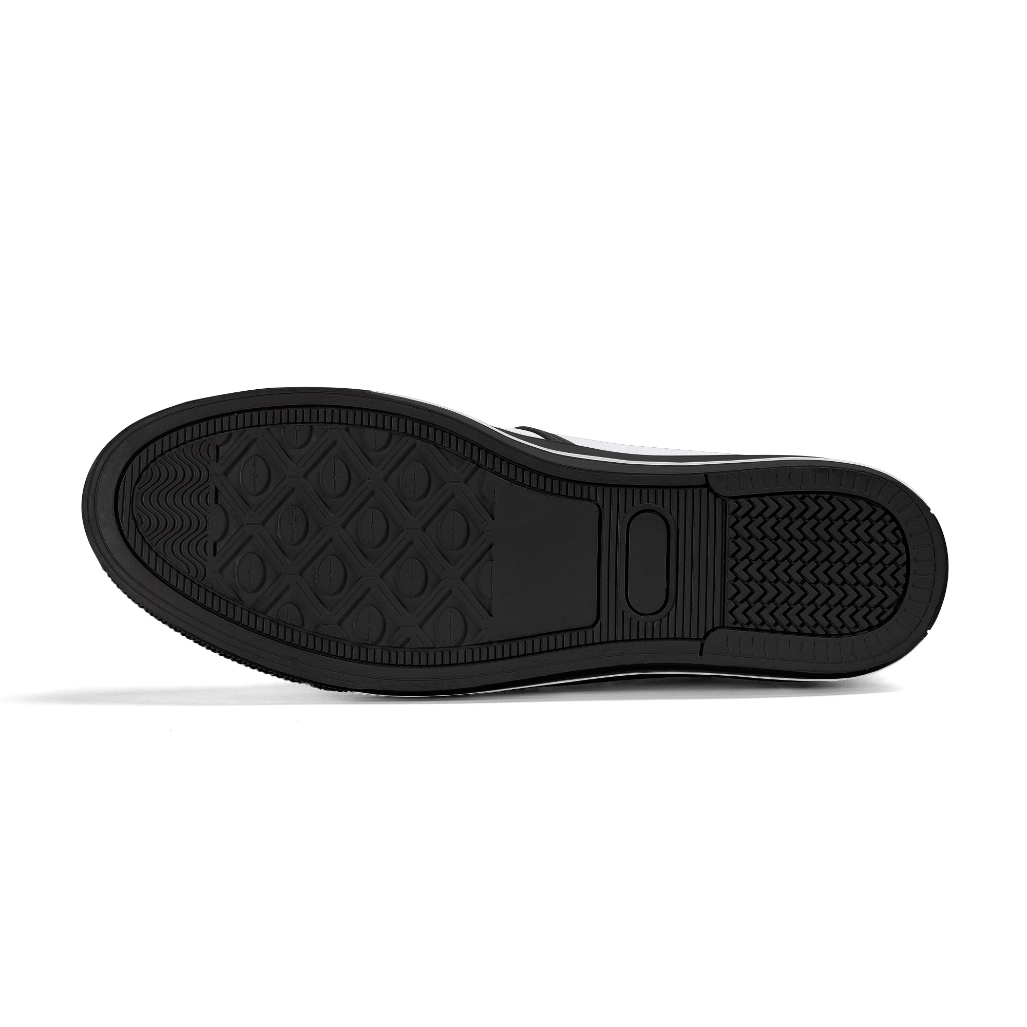 Antique Mandala on Black Canvas Slipons (black right sole)
